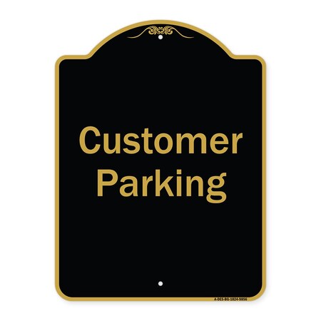 Signmission Designer Series-Customer Parking 2, Black & Gold Heavy-Gauge Aluminum, 24" x 18", BG-1824-9856 A-DES-BG-1824-9856